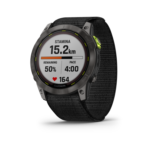 Garmin Enduro 2 - Carbon Grey DLC Titanium mit schwarzem Nylon UltraFit Armband